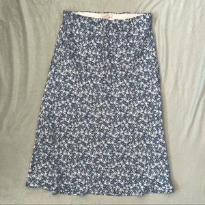 LOFT Floral Pull on Midi Skirt